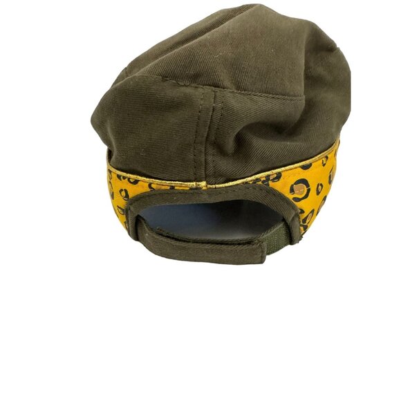 Disney Parks Auth Orig Adult Cap w/ Mickey Mouse Embroidery Yellow Leopard Band - Picture 2 of 3